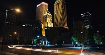 Tulsa skyline at night