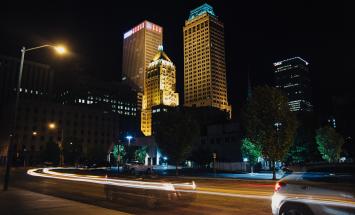 Tulsa skyline at night