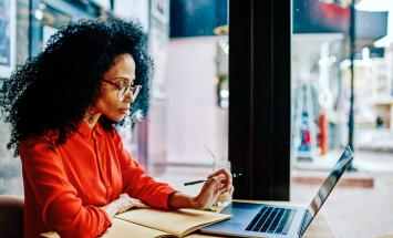 Woman on computer