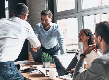 4 people in a working meeting