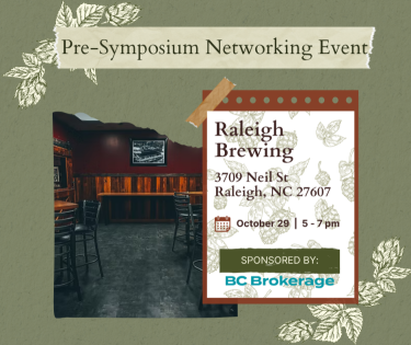 Pre-symposium Networking Event at Raleigh Brewing October 29 5-7pm