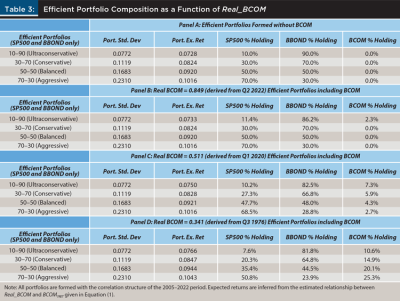 Efficient Portfolio Composition