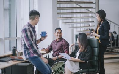 Group of adults having a business meeting